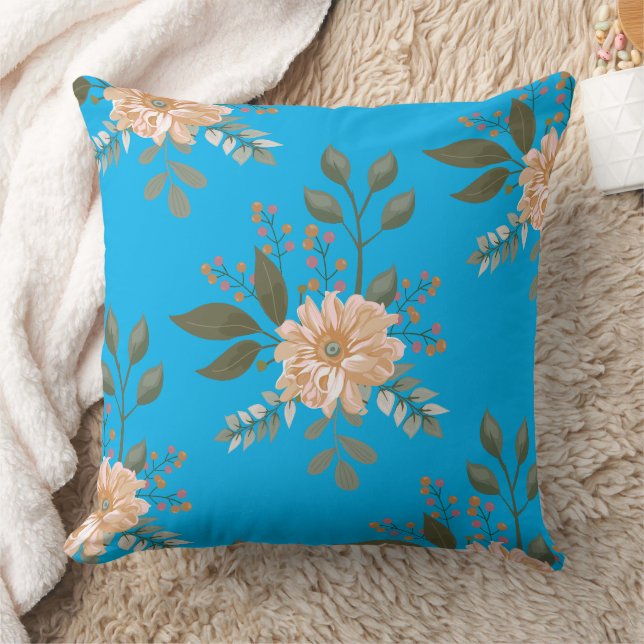 Floral Pattern - Throw Pillow (Blanket)