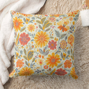 Floral Pattern Throw Pillows