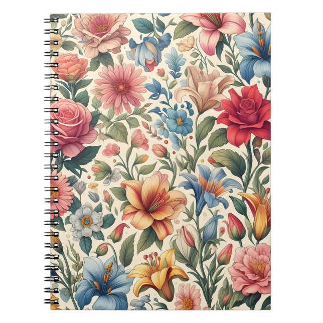 Floral Pattern Tile Notebook (Front)