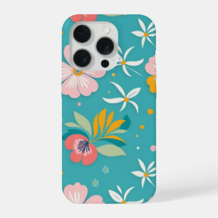 Floral pattern using pastel colours iPhone 15 pro case
