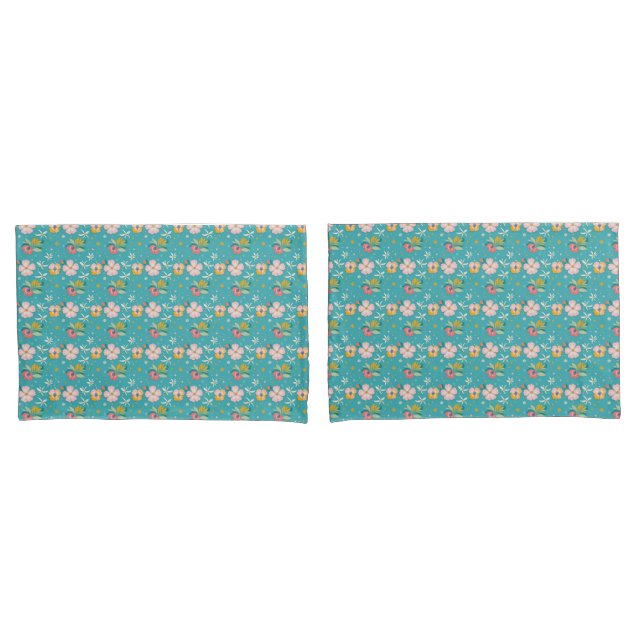 Floral pattern using pastel colours pillowcase (Front-Set)