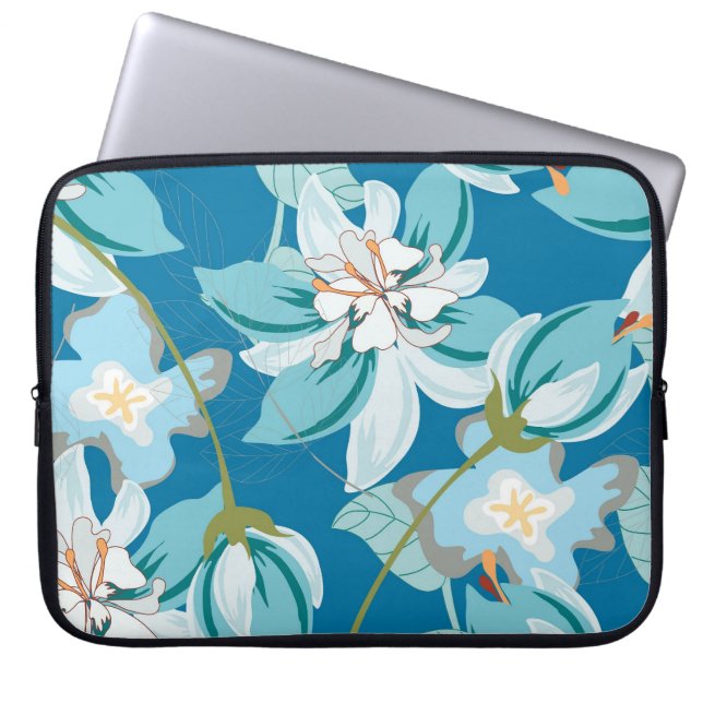 Floral pattern, versatile flower design. laptop sleeve (Front)