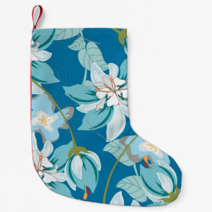 Floral pattern, versatile flower design. small christmas stocking
