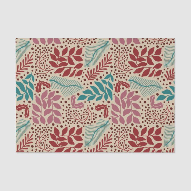 Floral Pattern Vintage Cosy Christmas Tissue Paper (Front)