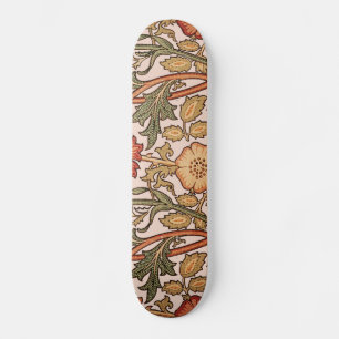 Floral Pattern Vintage Pink Designer Fabric Skateboard