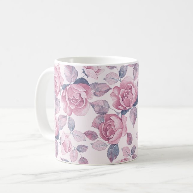 Floral pattern. Vintage roses Coffee Mug (Front Left)