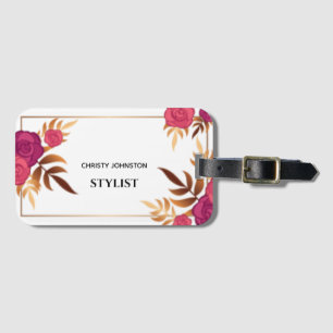 Floral pattern watercolor modern unique trendy Luggage Tag