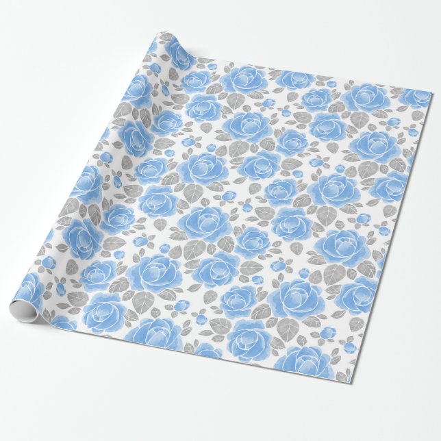 Floral pattern. Watercolor roses /2 Wrapping Paper (Unrolled)