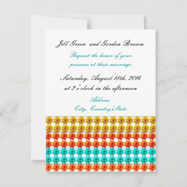 Floral Pattern Wedding Invitation (Front)