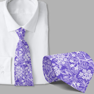 Floral pattern William Morris inspired blue Tie