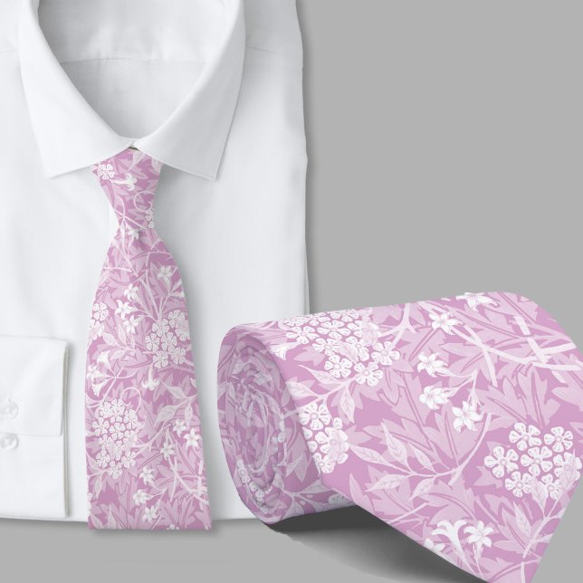 Floral pattern William Morris inspired pink flower Tie (Creator Uploaded)