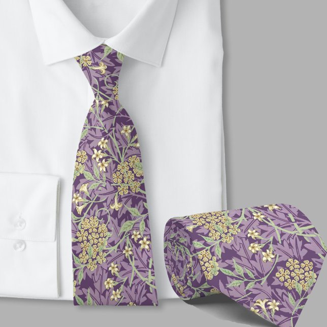 Floral pattern William Morris inspired purple Tie (Creator Uploaded)