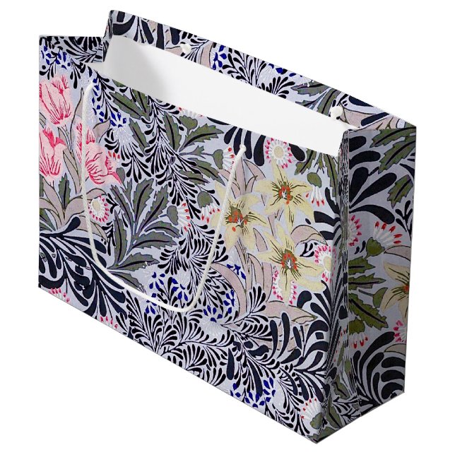 Floral Pattern, William Morris Large Gift Bag (Front Angled)