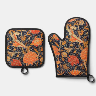 Floral Pattern, William Morris Oven Mitt & Pot Holder Set