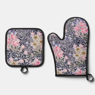 Floral Pattern, William Morris Oven Mitt & Pot Holder Set