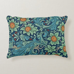 Floral Pattern William Morris Red Yellow Blue Gree Decorative Cushion