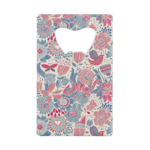 Floral pattern with bird and butterfly