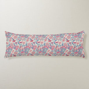 Floral pattern with bird and butterfly body cushion