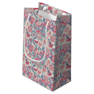 Floral pattern with bird and butterfly small gift bag