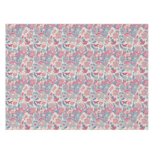 Floral pattern with bird and butterfly tablecloth