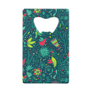 Floral pattern with cartoon birds 2