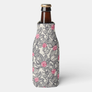 Floral pattern with cartoon birds 2 bottle cooler
