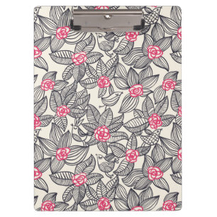 Floral pattern with cartoon birds 2 clipboard