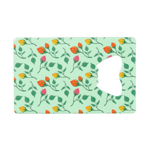 Floral pattern with colored rose flowers
