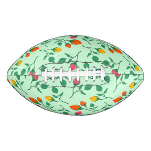 Floral pattern with colored rose flowers american football