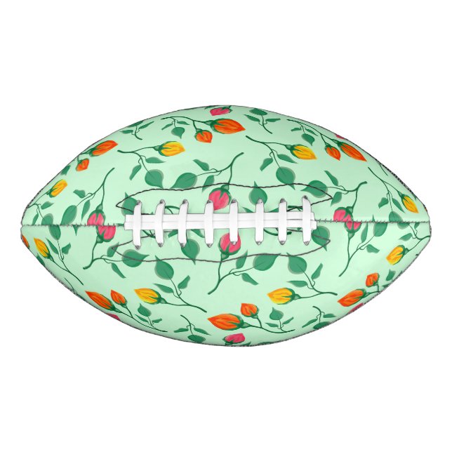 Floral pattern with colored rose flowers  american football (Front)