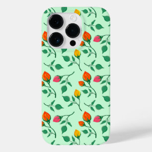 Floral pattern with colored rose flowers Case-Mate iPhone 14 pro case
