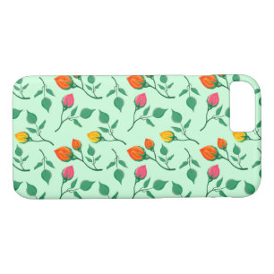 Floral pattern with colored rose flowers  iPhone 8/7 case