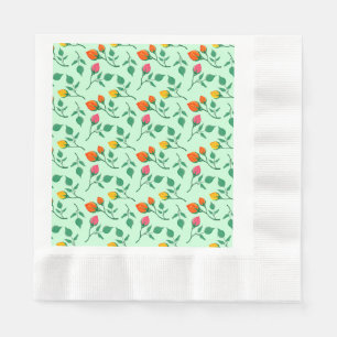 Floral pattern with colored rose flowers napkin