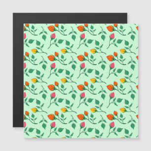 Floral pattern with coloured rose flowers 
