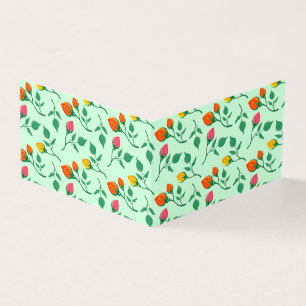 Floral pattern with coloured rose flowers