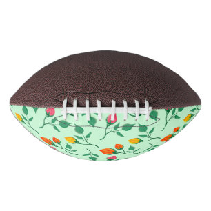 Floral pattern with coloured rose flowers american football