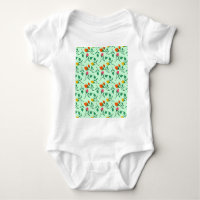 Floral pattern with coloured rose flowers