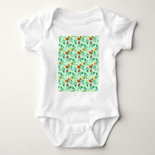 Floral pattern with coloured rose flowers baby bodysuit
