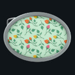 Floral pattern with coloured rose flowers  belt buckle<br><div class="desc">Elegant seamless pattern with floral motif made of yellow red and pink rose flowers on green backdrop</div>