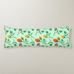 Floral pattern with coloured rose flowers body cushion