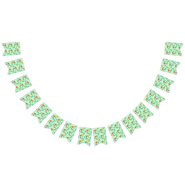 Floral pattern with coloured rose flowers  bunting  (All)