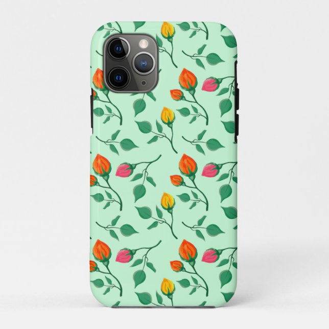 Floral pattern with coloured rose flowers Case-Mate iPhone case (Back)