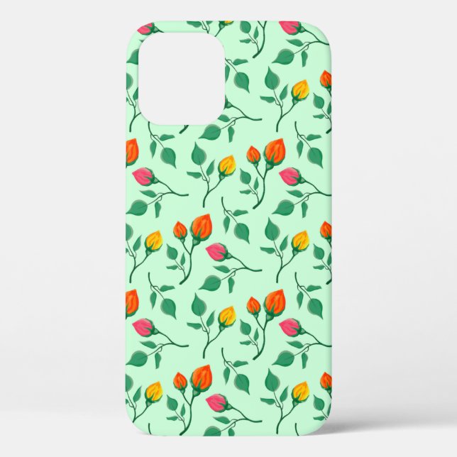 Floral pattern with coloured rose flowers Case-Mate iPhone case (Back)