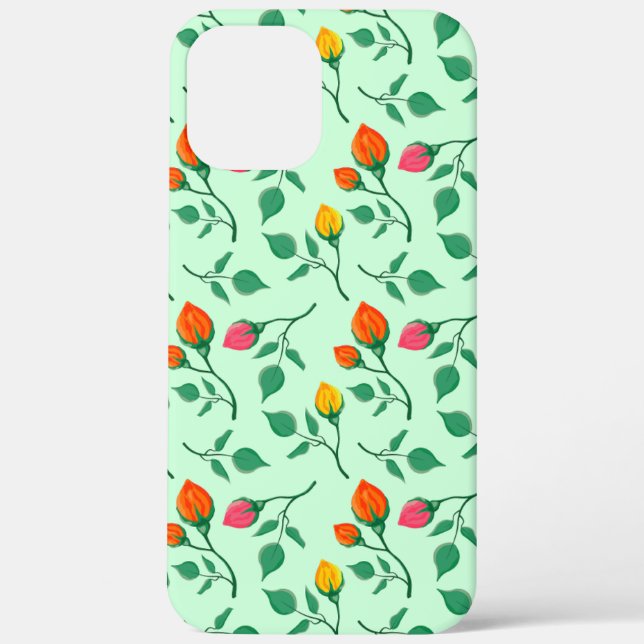 Floral pattern with coloured rose flowers Case-Mate iPhone case (Back)