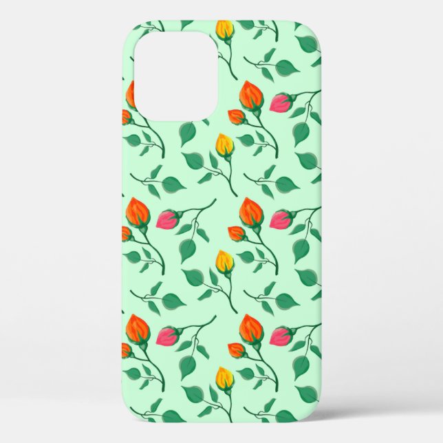 Floral pattern with coloured rose flowers  Case-Mate iPhone case (Back)