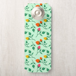 Floral pattern with coloured rose flowers door hanger