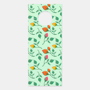 Floral pattern with coloured rose flowers  door hanger