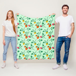 Floral pattern with coloured rose flowers fleece blanket