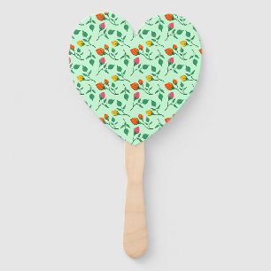 Floral pattern with coloured rose flowers hand fan