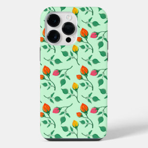 Floral pattern with coloured rose flowers iPhone 14 pro max case